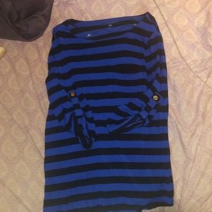 Blue and Black Striped Shirt